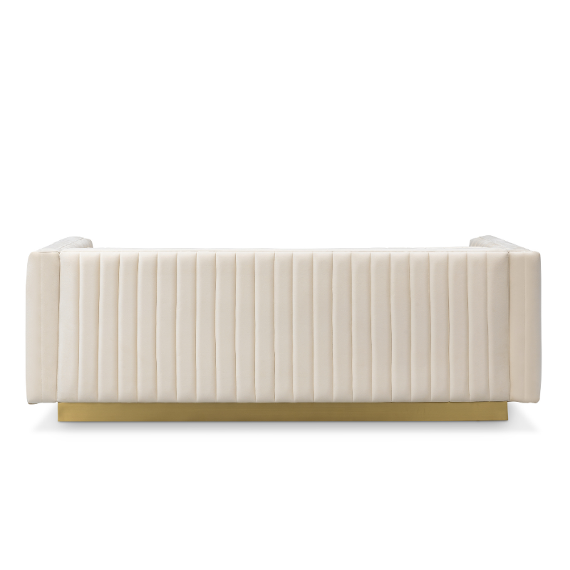 Cali Ivory Velvet 3-Seater sofa