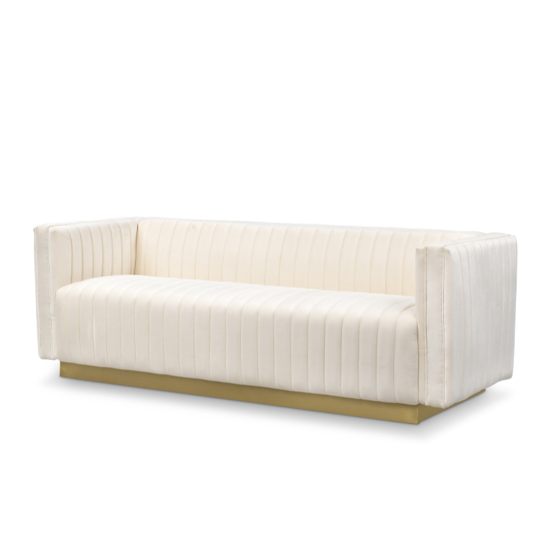 Cali Ivory Velvet 3-Seater sofa