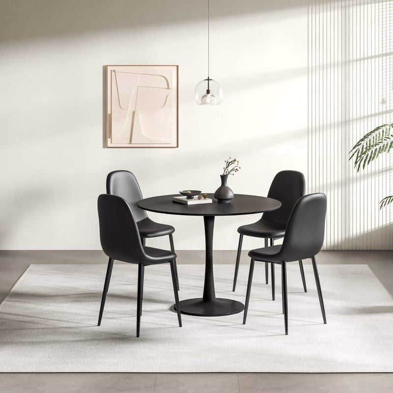 Chaise Sera Noire avec Pieds Noirs