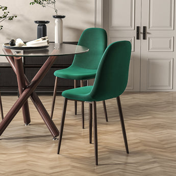 Sera Velvet Chair w/ Oak Legs