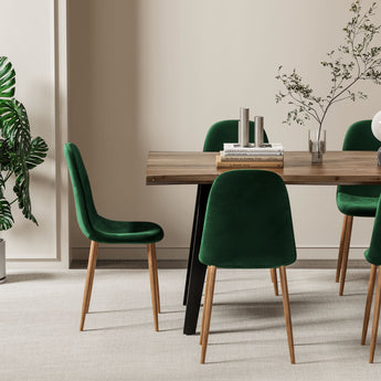 Sera Velvet Chair w/ Veneer Legs
