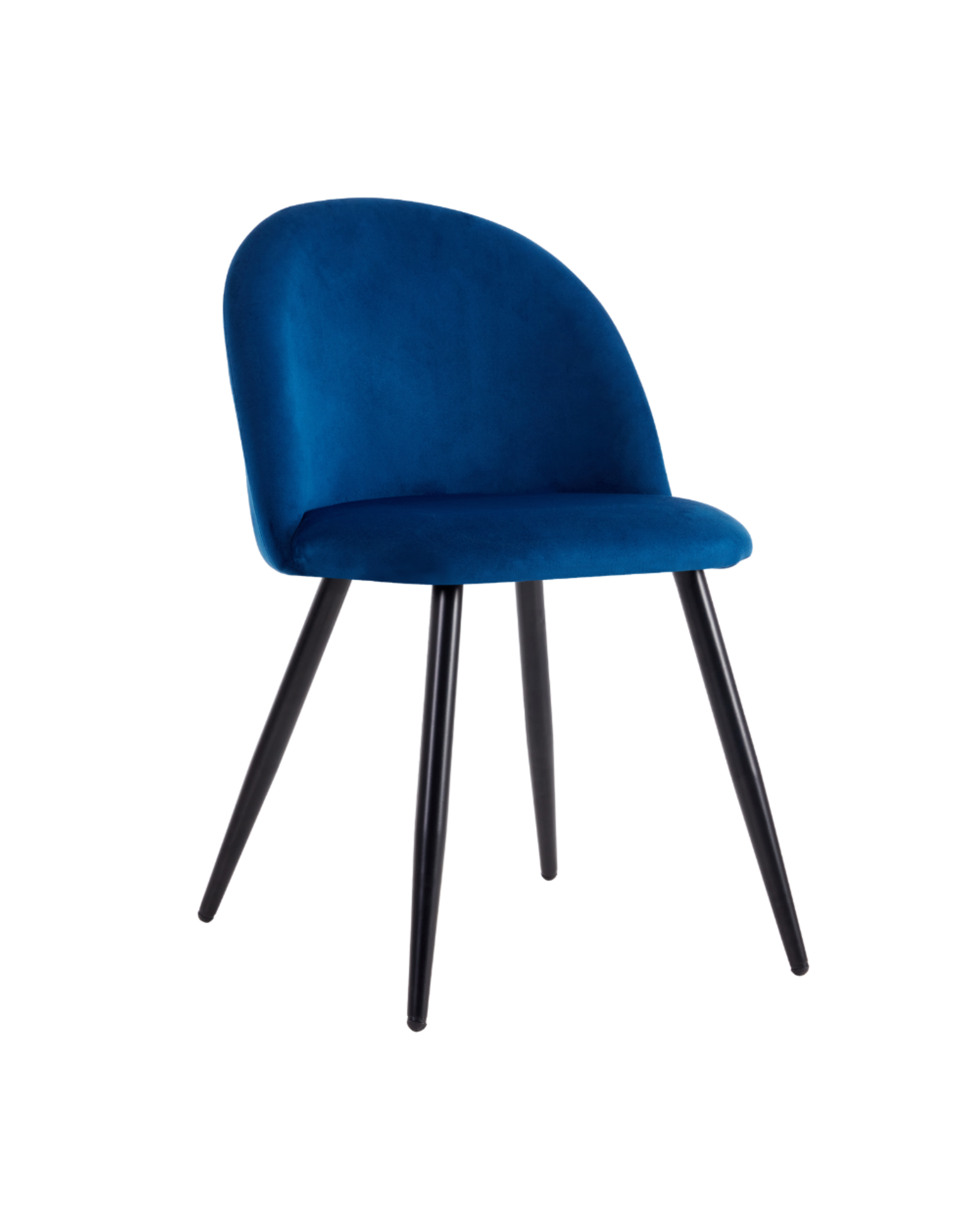 Alan Velvet Chair w/ Black Legs blue