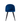 Alan Velvet Chair w/ Black Legs blue