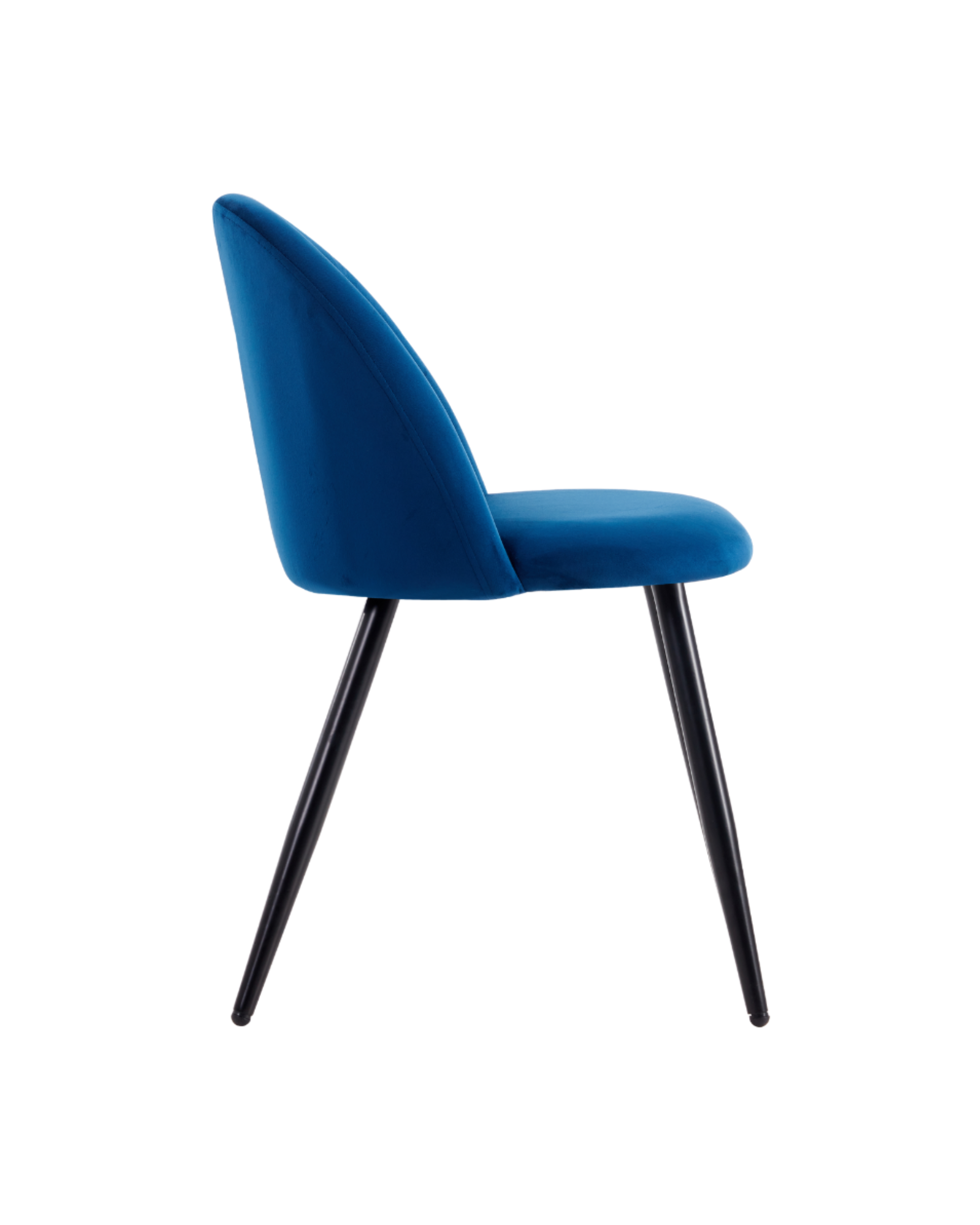 Alan Velvet Chair w/ Black Legs blue