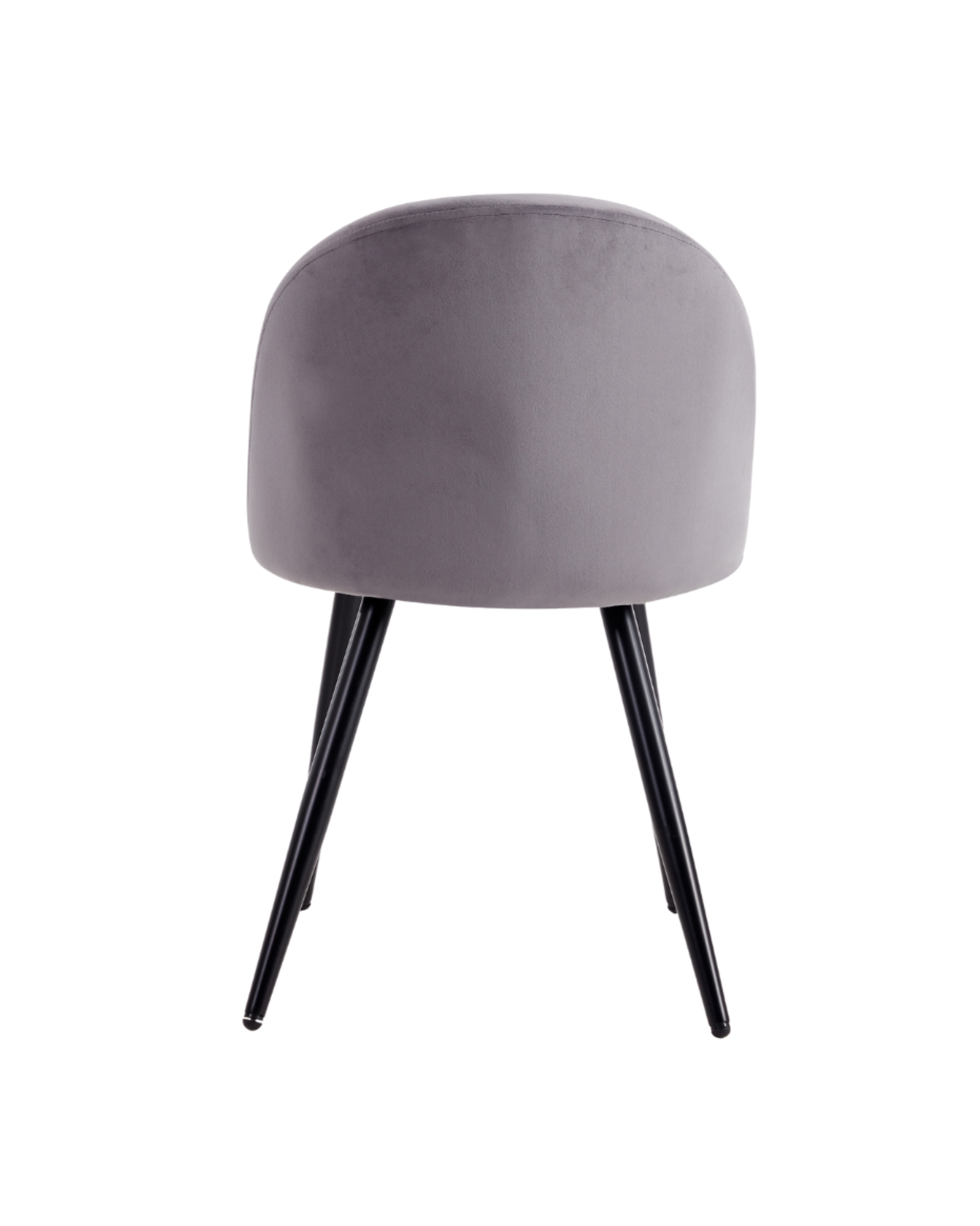 Alan Velvet Chair w/ Black Legs grey