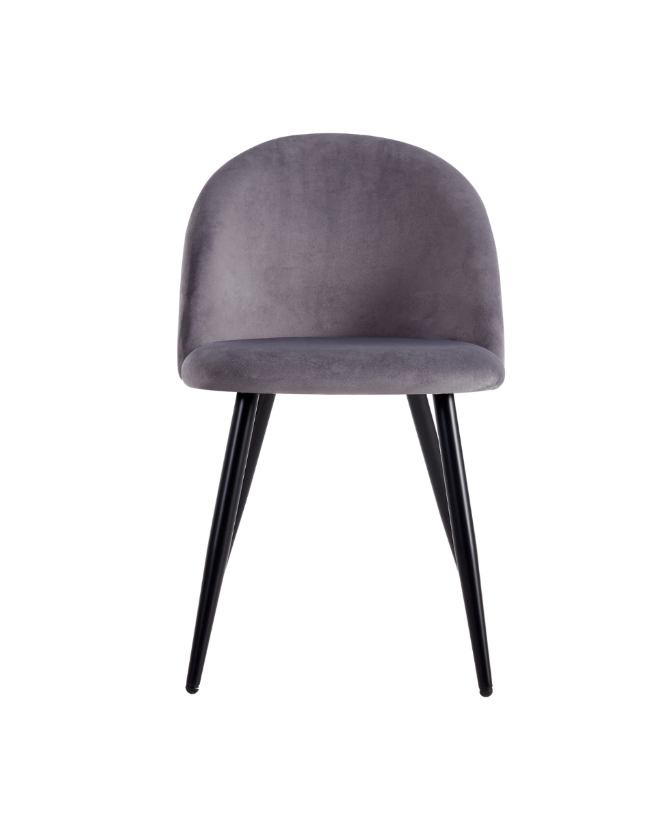 Alan Velvet Chair w/ Black Legs grey