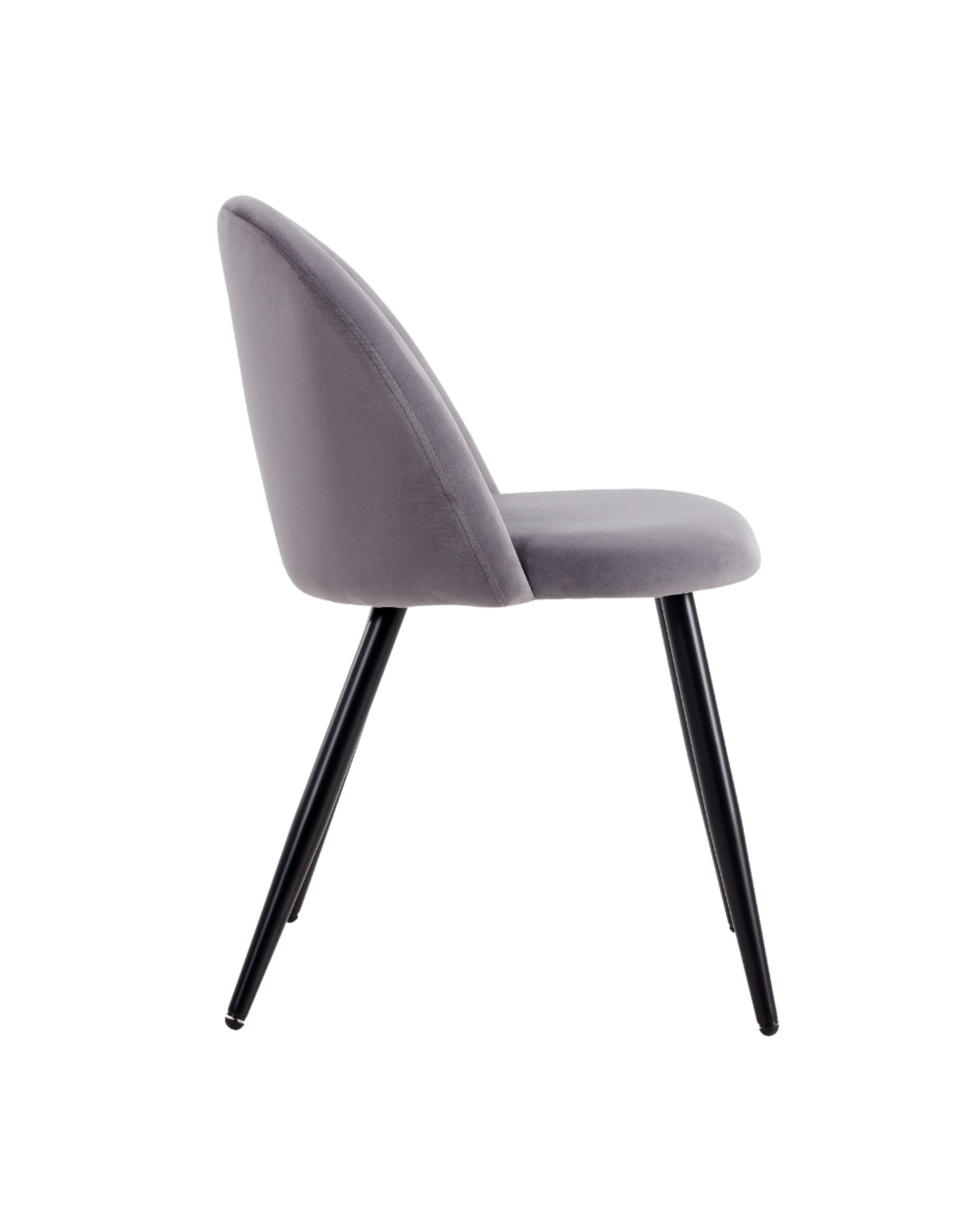 Alan Velvet Chair w/ Black Legs grey