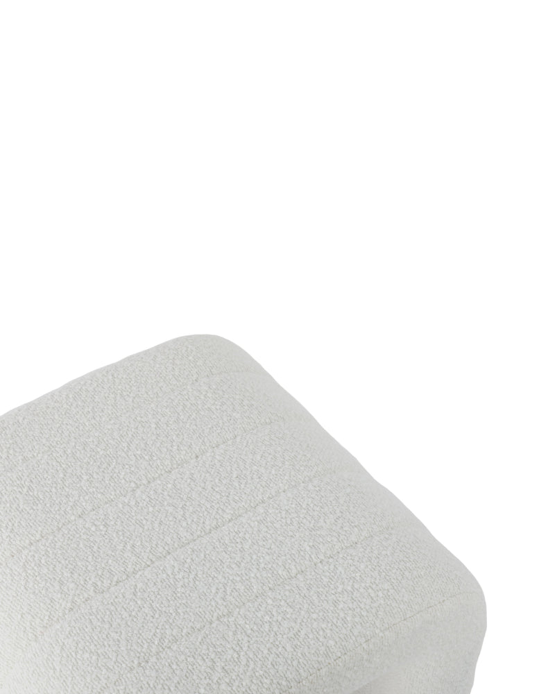 Arc Bench in Fresh Cream, upholstery corner detail