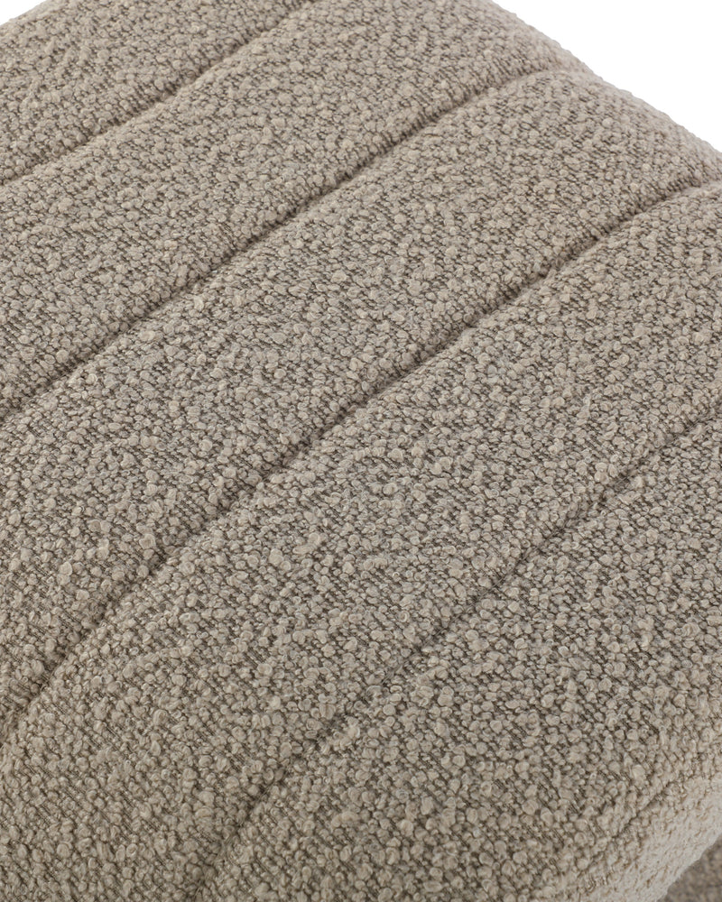 Arc Bench in Hazelnut Cream, boucle weave close up