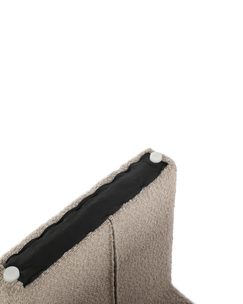 Arc Bench in Hazelnut Cream, seam and base detail