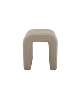 Arc Bench in Hazelnut Cream boucle, front view