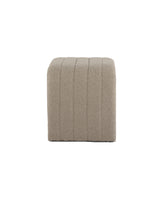 Arc Bench in Hazelnut Cream boucle, side view