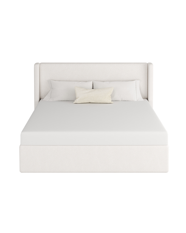 Aura Lift Up Storage Bed butter-cream front