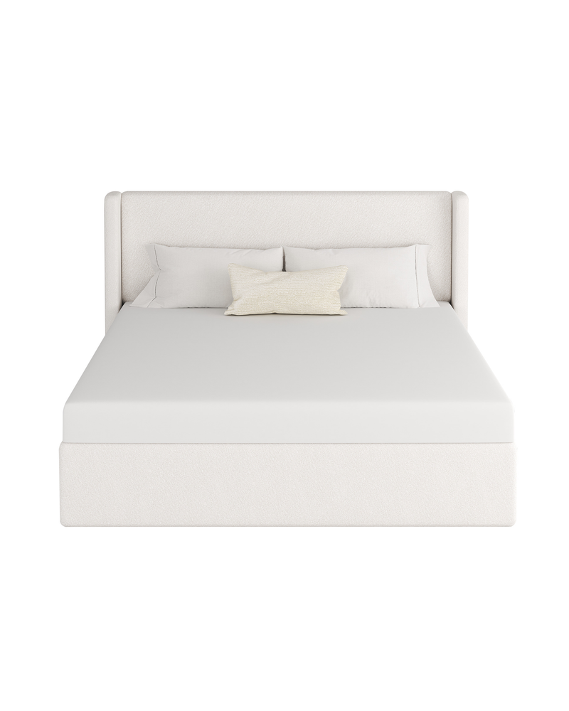Aura Lift Up Storage Bed butter-cream front