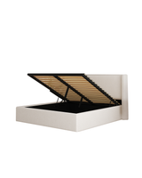 Aura Lift Up Storage Bed butter-cream open