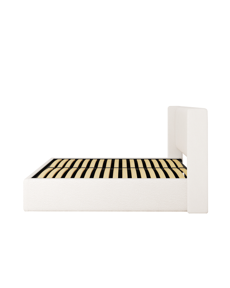 Aura Lift Up Storage Bed butter-cream side