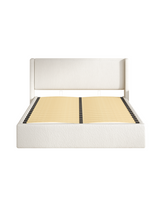 Aura Lift Up Storage Bed cream-linen slats