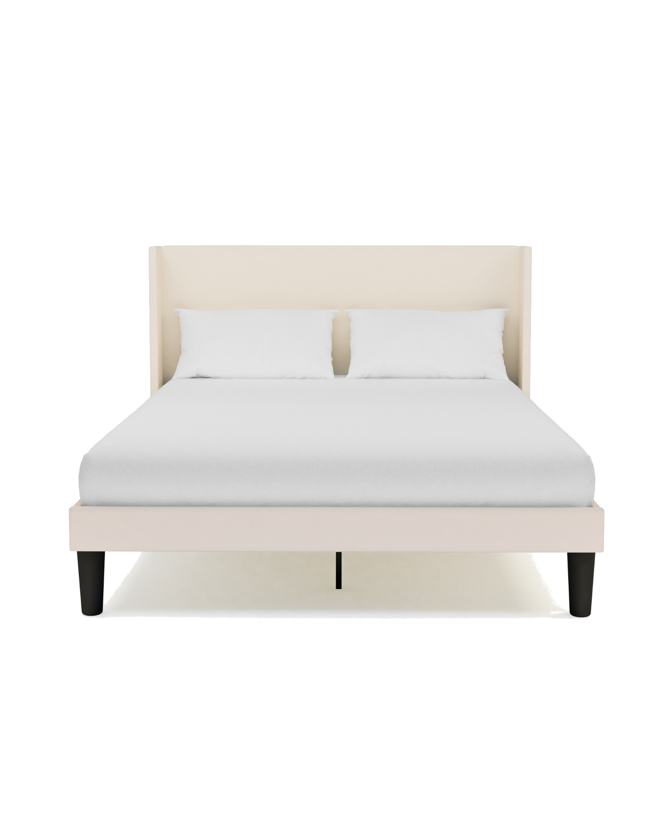Aura Platform Bed ivory-velvet front