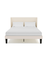 Aura Platform Bed ivory-velvet front