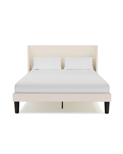 Aura Platform Bed ivory-velvet front