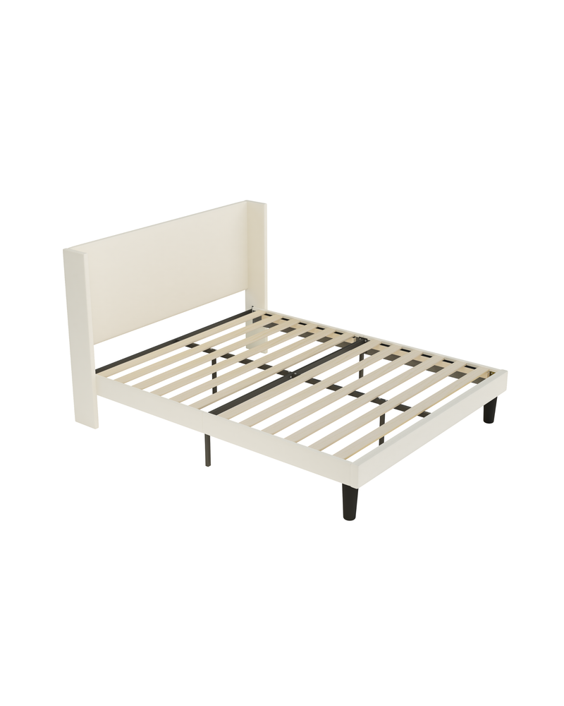 Aura Platform Bed ivory-velvet 2