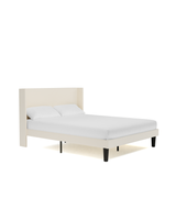 Aura Platform Bed ivory-velvet side