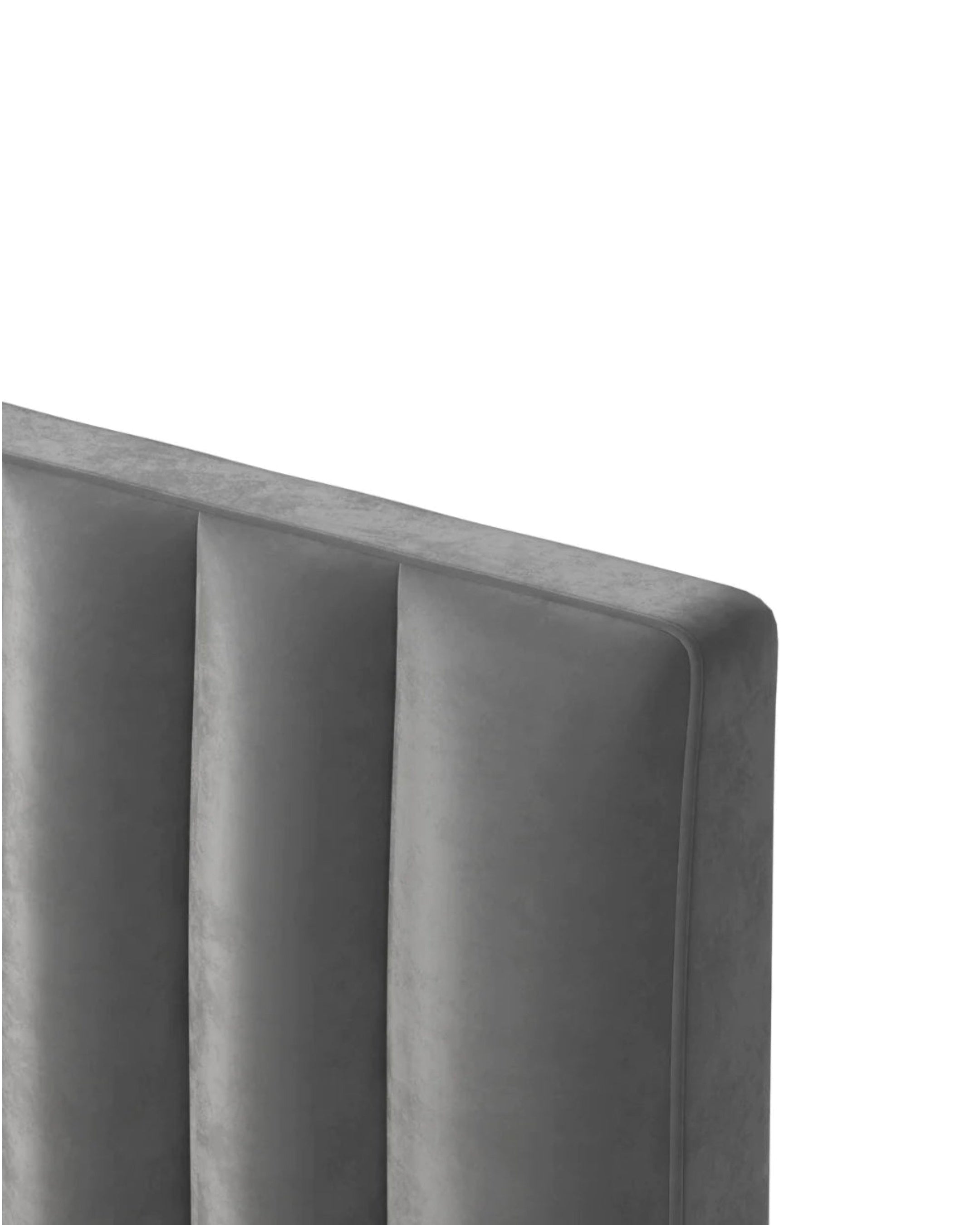 Ava Velvet Platform Bed grey
