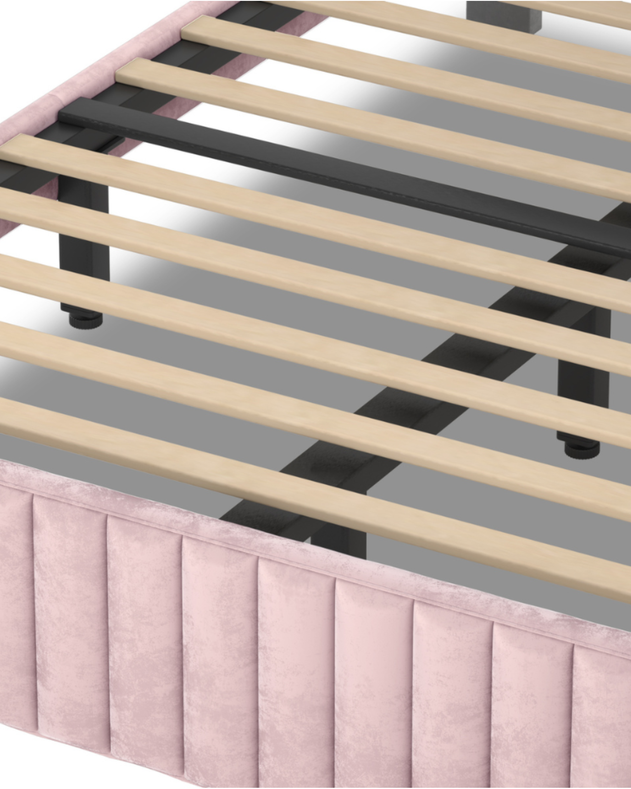 Ava Velvet Platform Bed pink