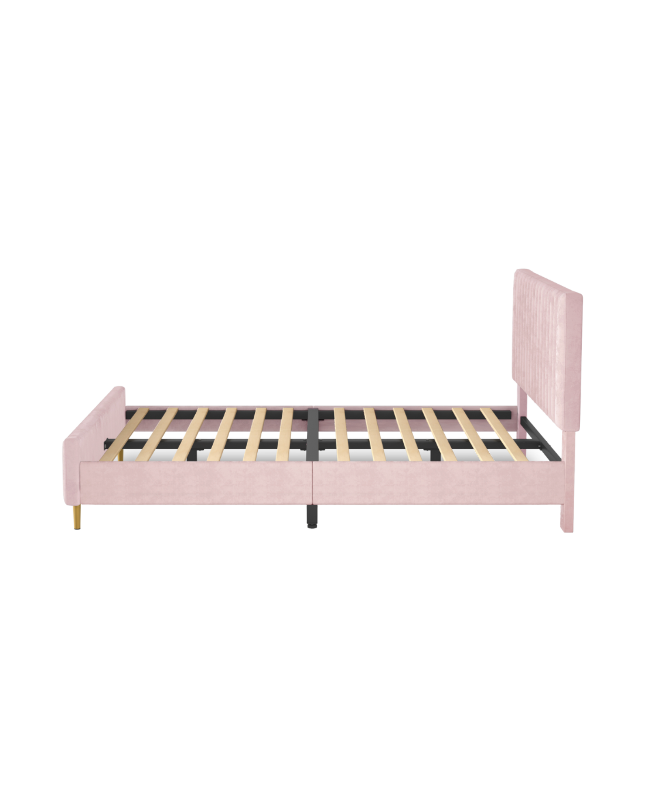 Ava Velvet Platform Bed pink
