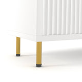 Luna Media Unit in Chantilly styled with a coffee table