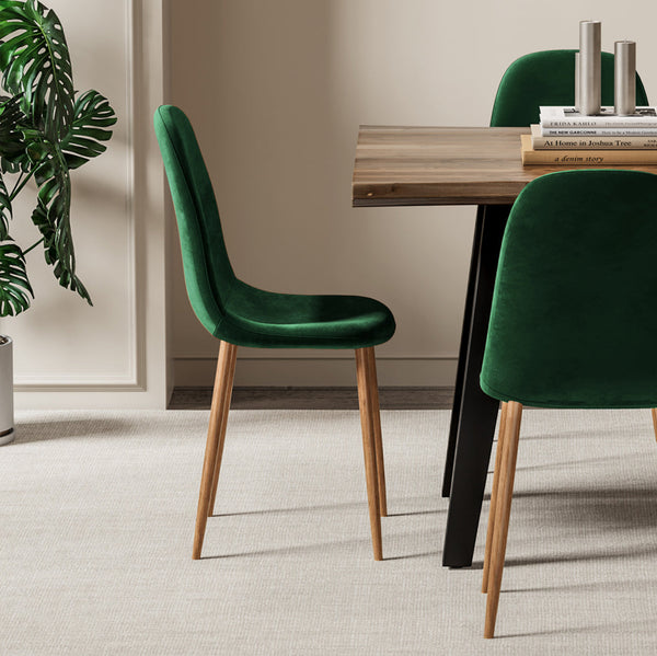 Sera Velvet Chair w/ Veneer Legs lifestyle