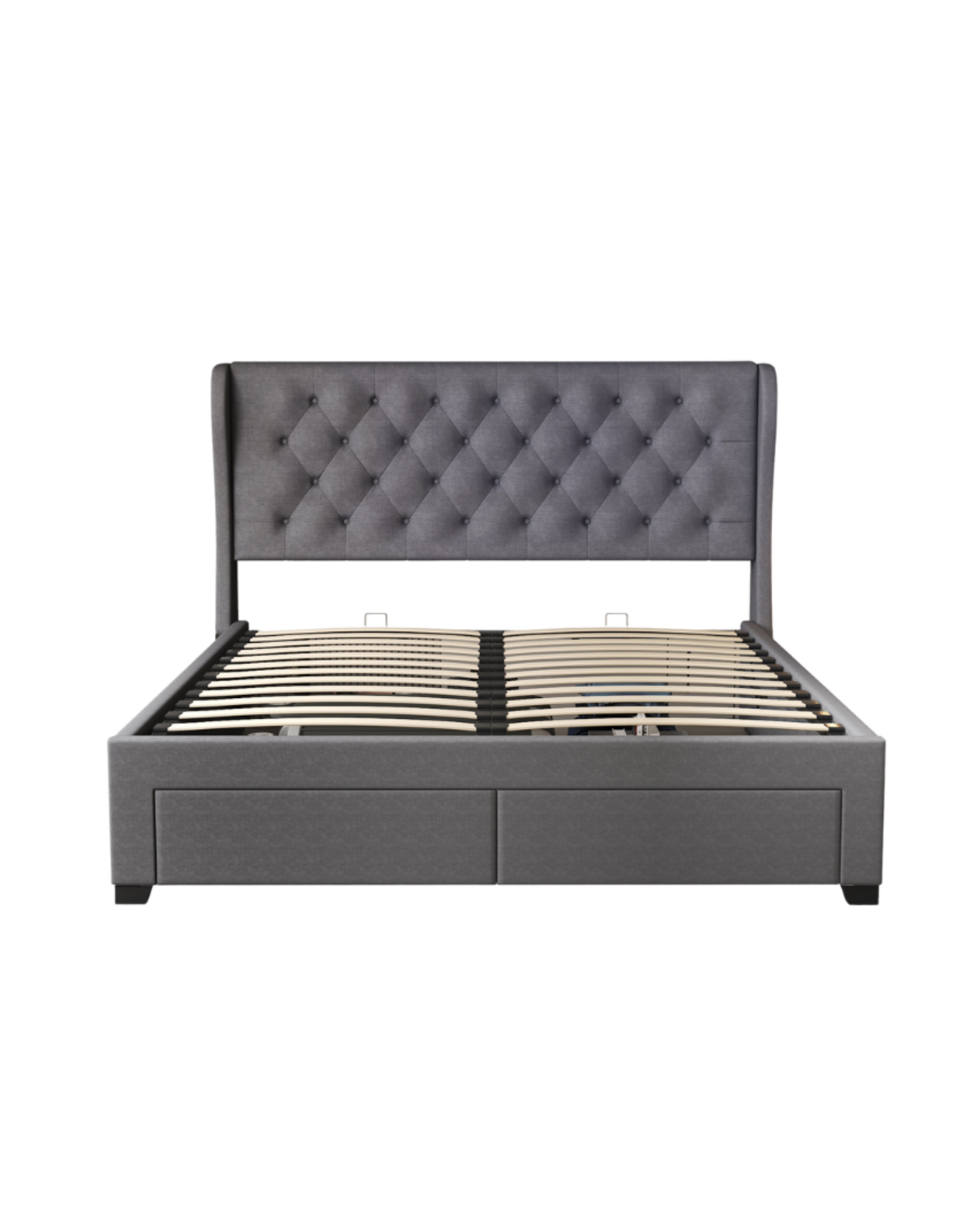 Brittany 4 Drawer Storage Bed dark-grey-linen angle