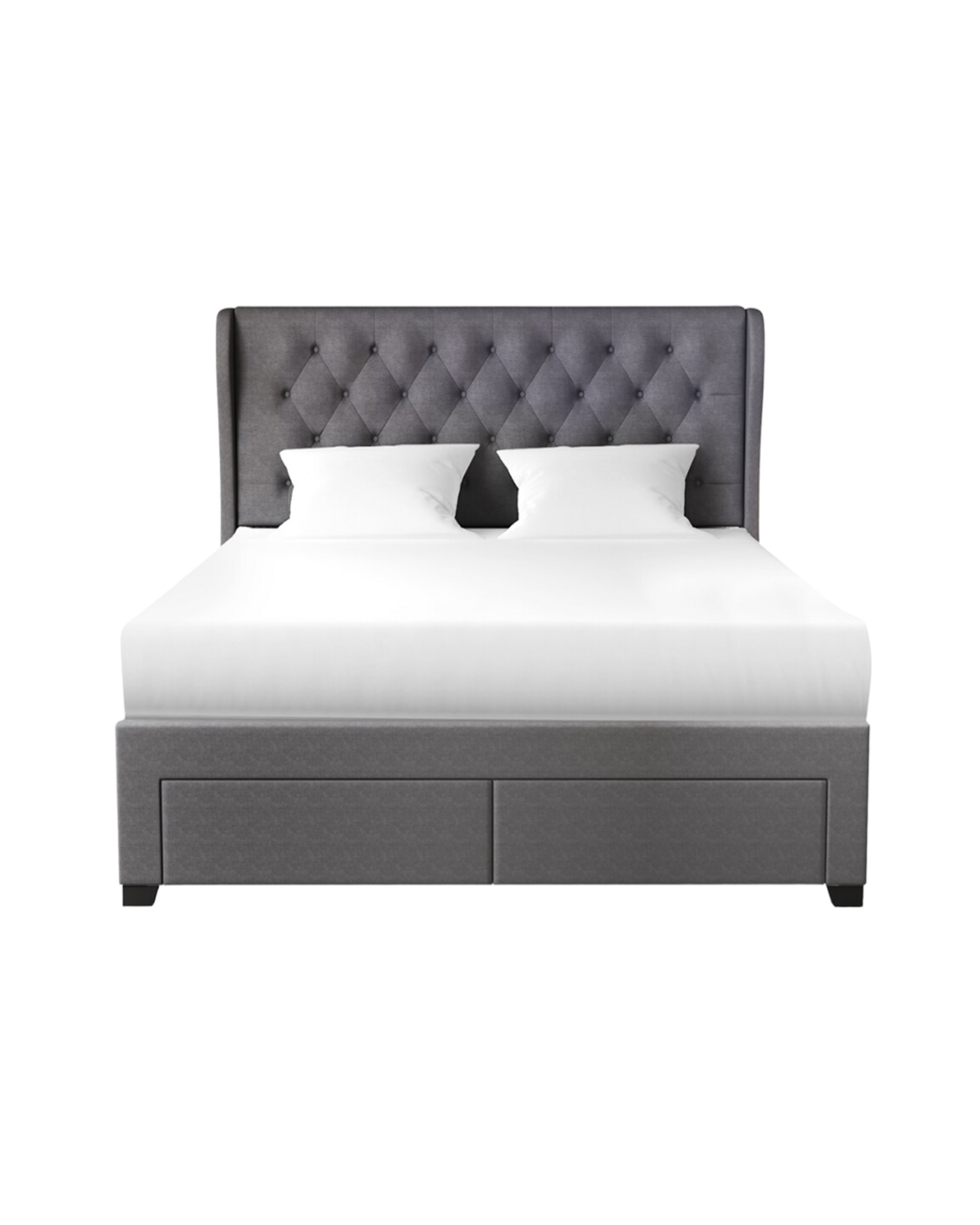 Brittany 4 Drawer Storage Bed dark-grey-linen front
