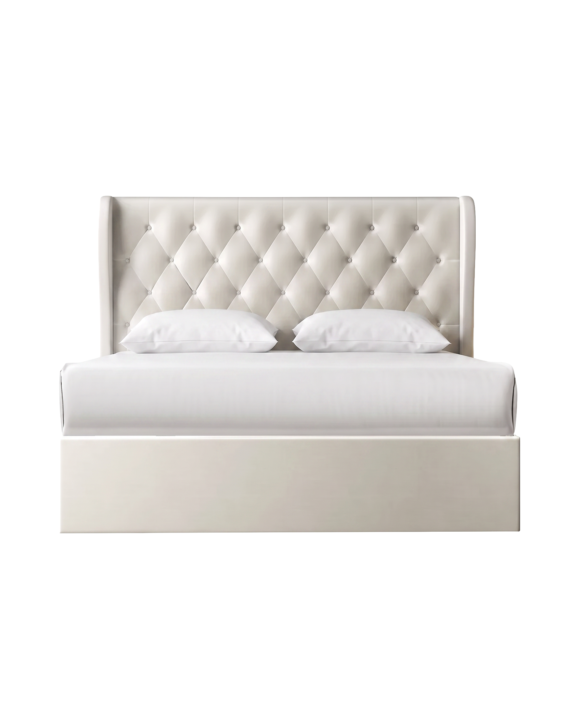 Brittany Lift Up Storage Bed ivory velvet front