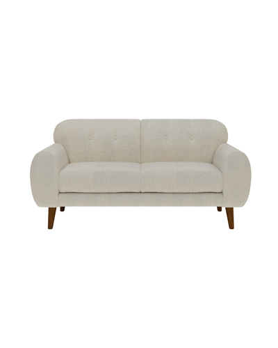 Aykah upholstered Calia Loveseat, front view with tufted back