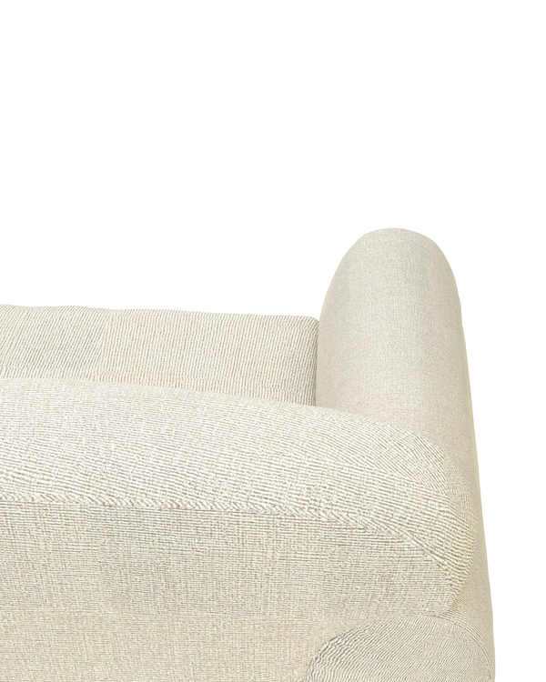 Close-up of the upholstered finish on the Calia Sofa