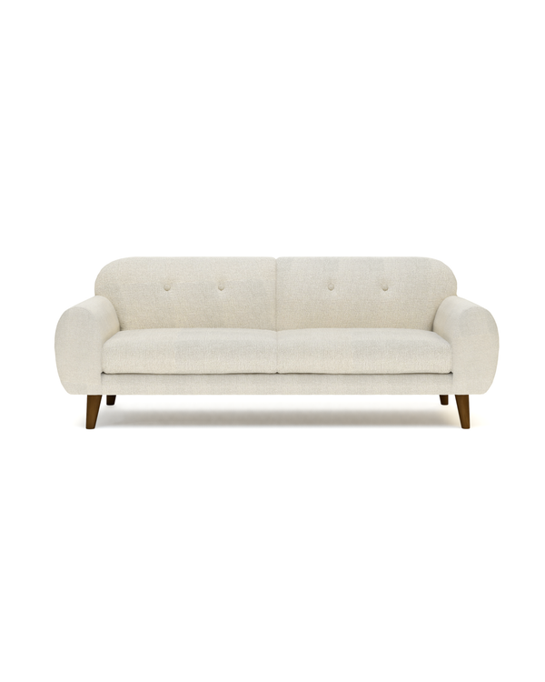 Aykah upholstered Calia Sofa, front view with tufted back