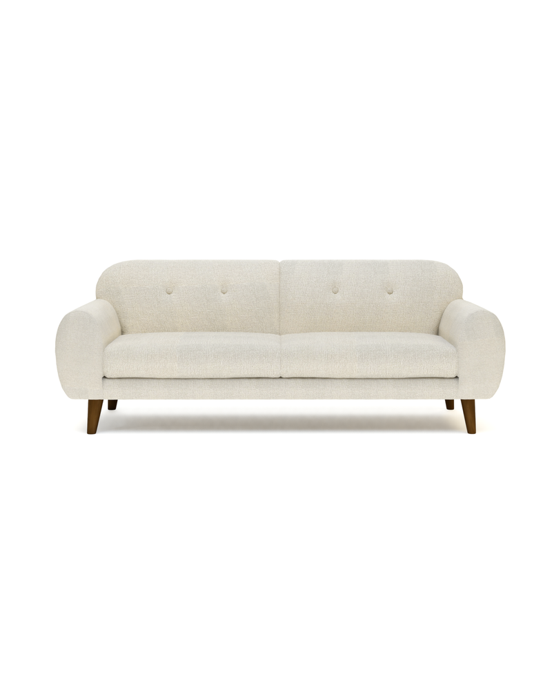 Aykah upholstered Calia Sofa, front view with tufted back