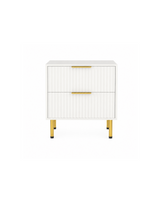Aykah Cameo Nightstand in Chantilly, front view with one drawer and an open shelf