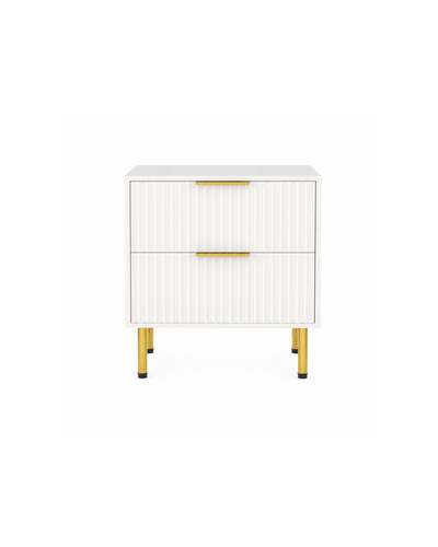 Aykah Cameo Nightstand in Chantilly, front view with one drawer and an open shelf