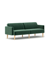 Bouclé Celeste Sofa Bed, three-quarter view showing seat depth, view 3