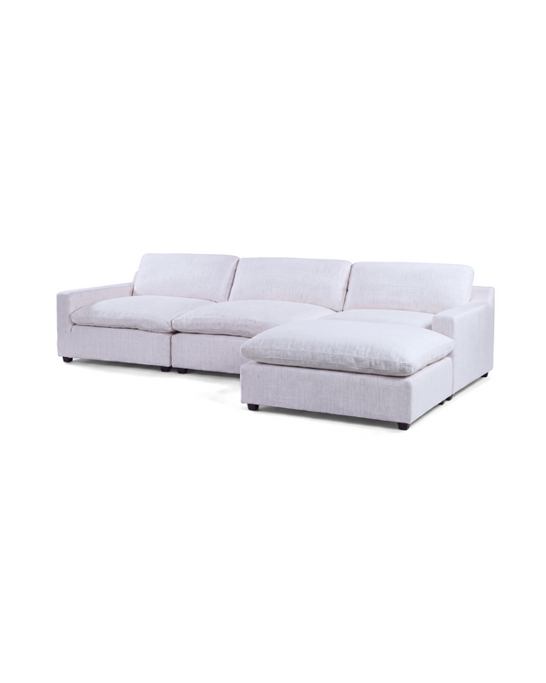 Cocoon Sofa in White, three-quarter view from the right