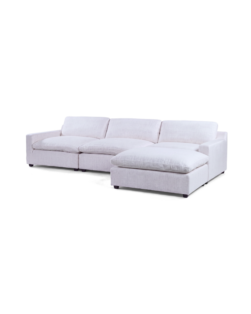 Cocoon Sofa in White, three-quarter view from the right