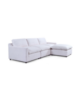 Cocoon Sofa in White, side view from the left