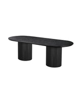 Cydra Dining Table in Slate, 94 inches, three-quarter view with fluted base