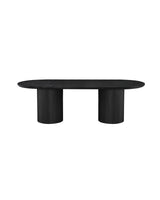Cydra Dining Table in Slate, 94 inches, front view with fluted base