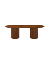 Cydra Dining Table in Walnut, 94 inches, front view with fluted base