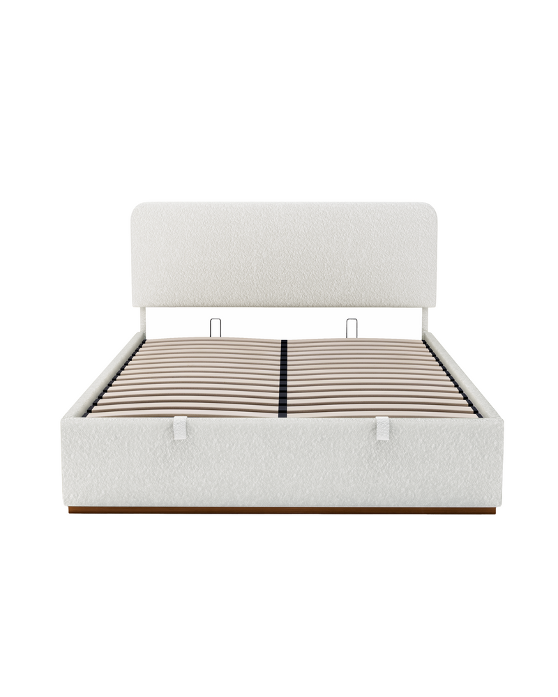 Eira Lift Up Storage Bed cream-marshmallow angle