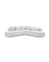 Aykah Elaan Sectional sectional sofa in White Chocolate, front view with curved corner design