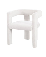 Eris Dining Chair in Natural Linen, three-quarter view with plush cushioned seat